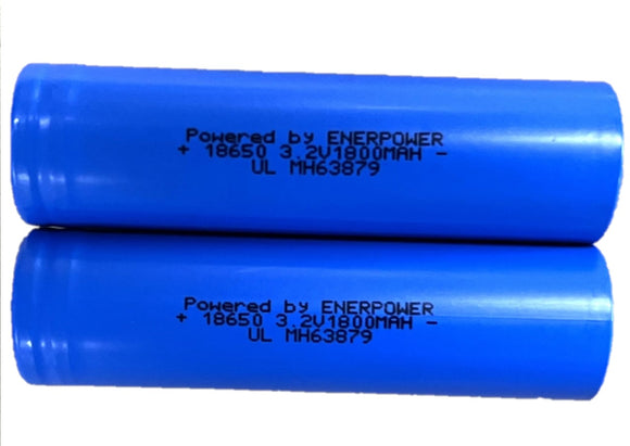 Accumulateur LifePo4 Enerpower 18650 1800mAh 3.2V - 5C Décharge max - Neuf