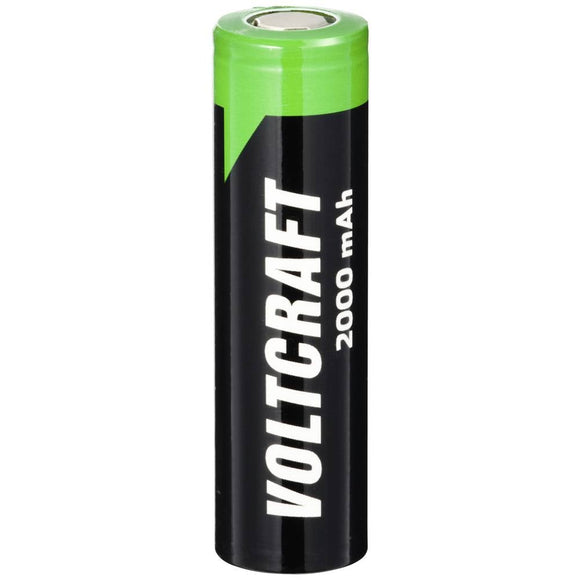 Accumulateur Li-Ion Voltcraft VC-Li 3.7-2000 18650 2000mAh 3.7V - 5C Décharge max - Protégé - Neuf