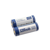 Accumulateur Li-Ion Keeppower P2652U 26650 5200mAh 3.7V - 1.6C Décharge max - Protégé - micro USB - Neuf - Pack de 02