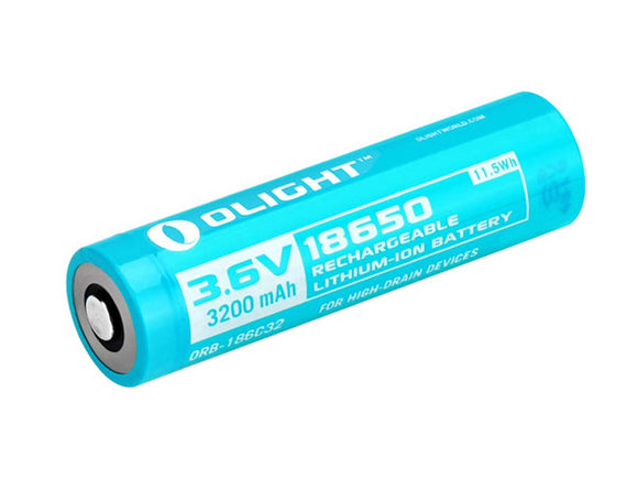 Accumulateur Li-Ion Olight 18650 3200mAh 3.7V - 1.25C Décharge max - Protégé - Neuf