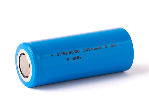 Accumulateur LifePO4 Cottcell IFR26650 26650 3000mAh 3.2V - 3C Décharge max - Neuf