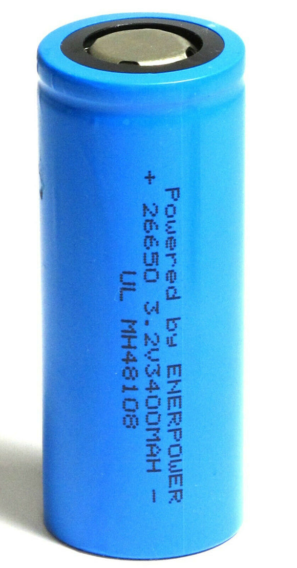 Accumulateur LifePo4 Enerpower 26650 3400mah 3.6V - 3C Décharge max - Neuf
